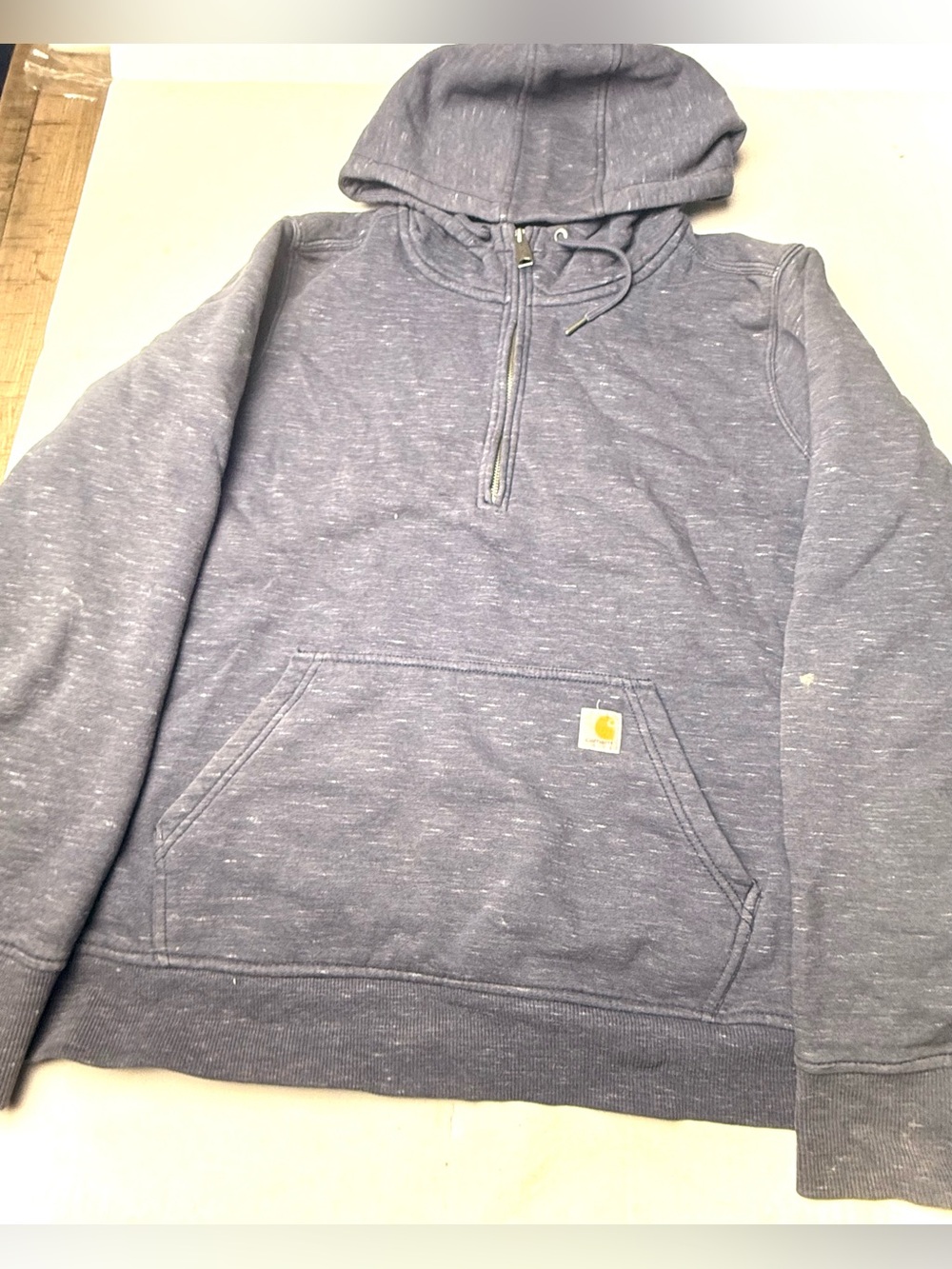 Carhartt Hoodie Womens XXL 20 Blue Relaxed Fit Quarter Zip Kangaroo Pocket